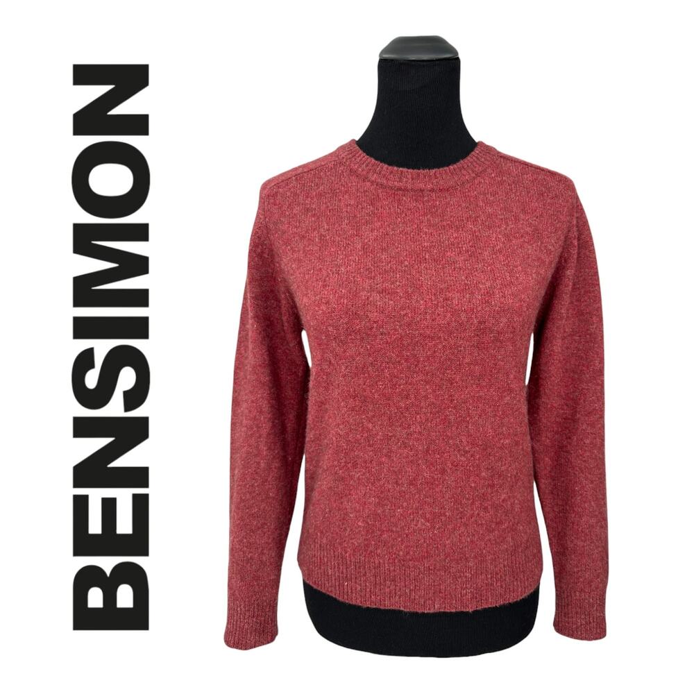 BENSIMON | XS | Yak Wool Brick Red Crewneck Long Sleeve Pullover Sweater